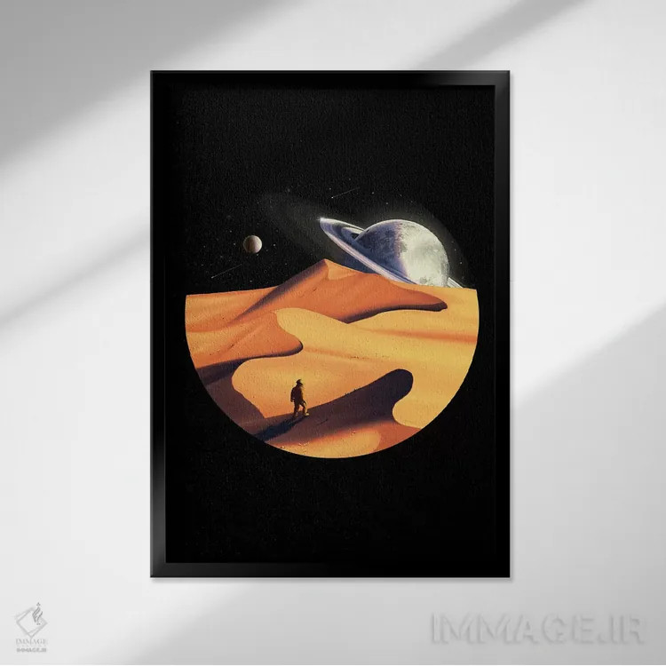 تابلو دکوراتیو سرگردان اثر نایس بلید - نمای قابدار مشکی