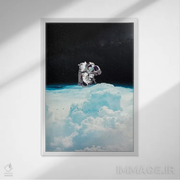 تابلو دکوراتیو جست وجو اثر نایس بلید - نمای قابدار سفید