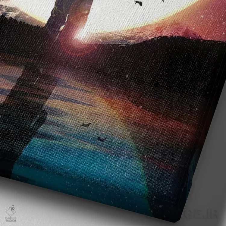 تابلو دکوراتیو درخشان اثر نایس بلید - نمای نزدیک بافت بوم