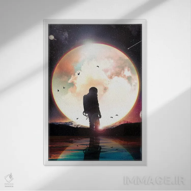 تابلو دکوراتیو درخشان اثر نایس بلید - نمای قابدار سفید