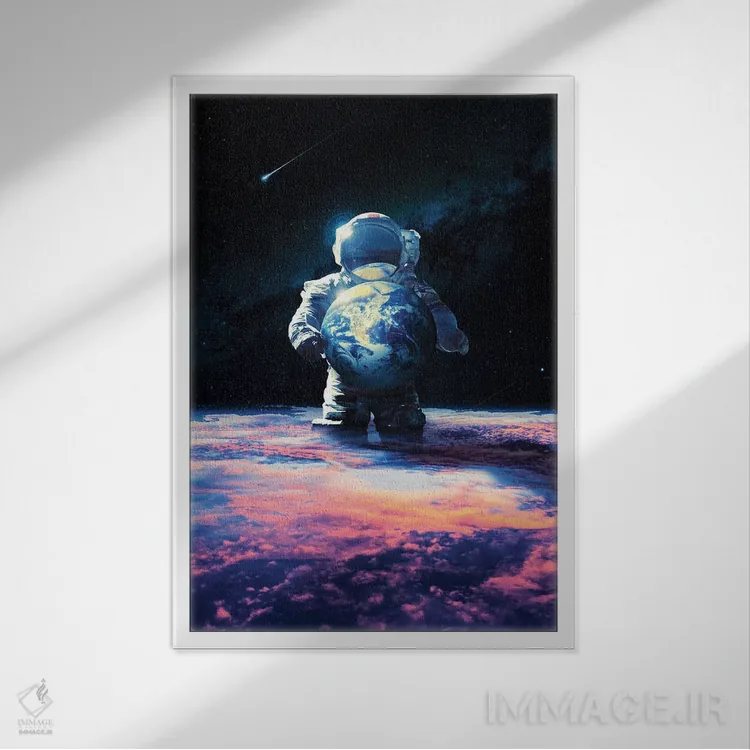 تابلو دکوراتیو پیاده شدن اثر نایس بلید - نمای قابدار سفید