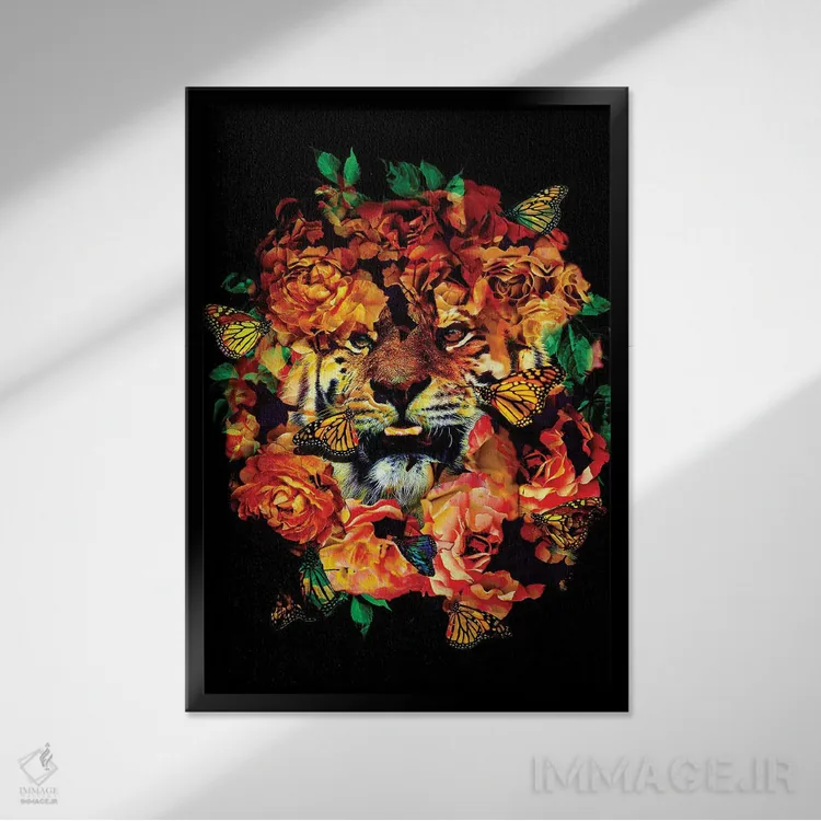 تابلو انتزاعی گل های وحشی اثر نایس بلید - نمای قابدار مشکی