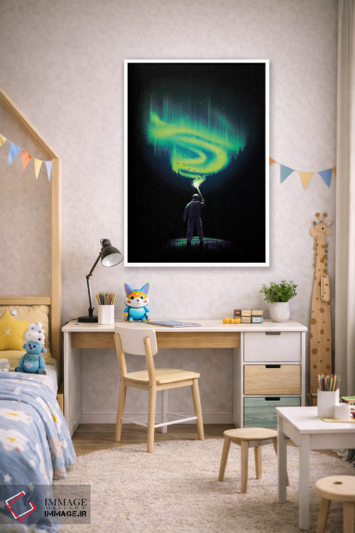 تابلو دکوراتیو درخشان سازی شفق قطبی اثر نایس بلید - D1W