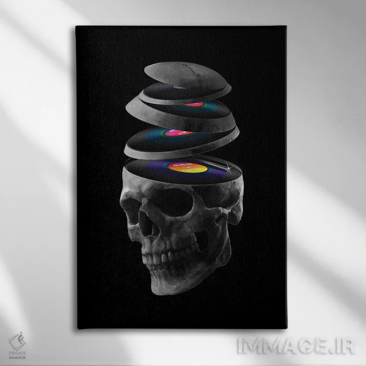 تابلو دکوراتیو رکوردهای مرده اثر نایس بلید - نمای روبهرو روی دیوار