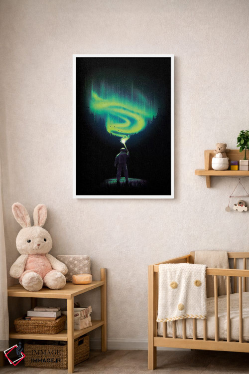 تابلو دکوراتیو درخشان سازی شفق قطبی اثر نایس بلید - D3W