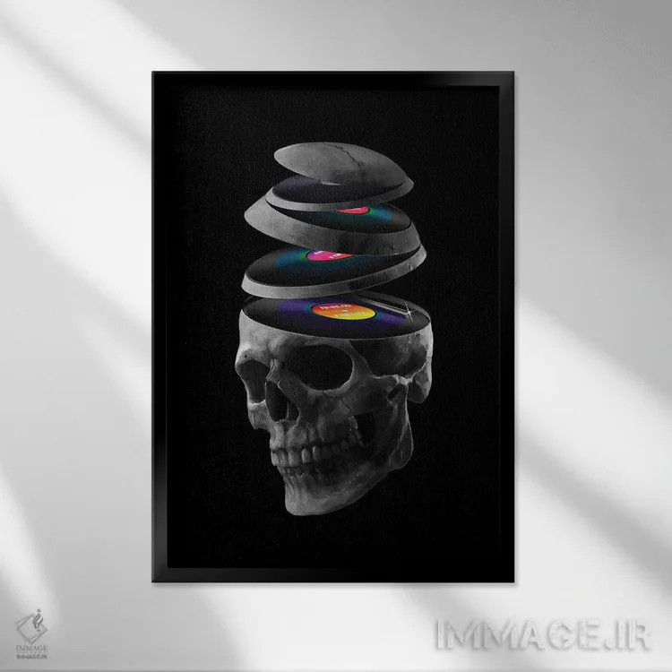 تابلو دکوراتیو رکوردهای مرده اثر نایس بلید - نمای قابدار مشکی