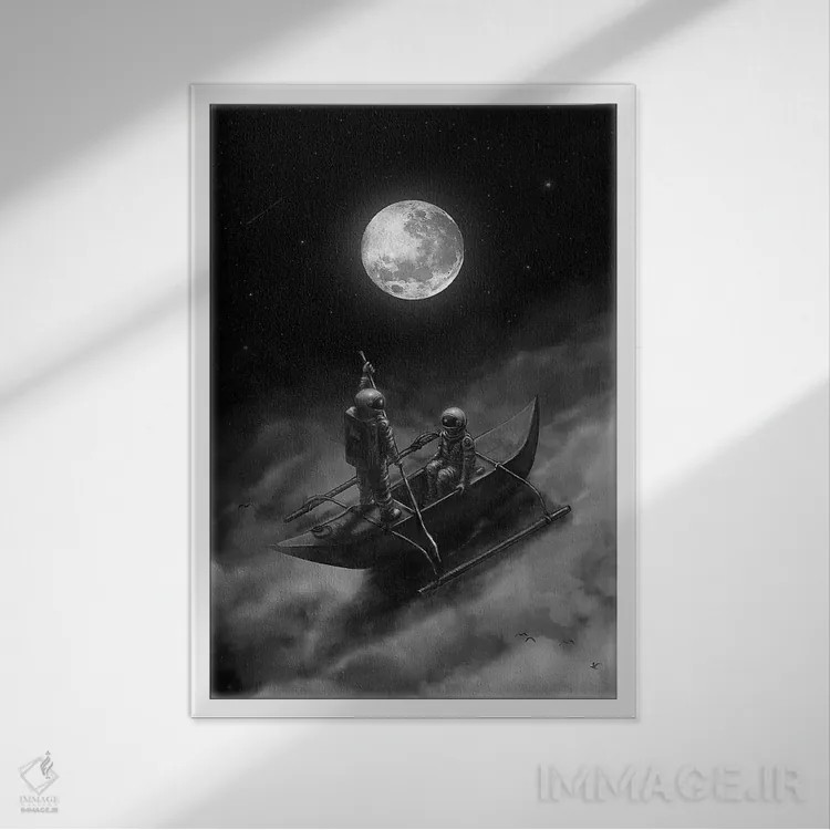 تابلو دکوراتیو هر جا با تو اثر نایس بلید - نمای قابدار سفید