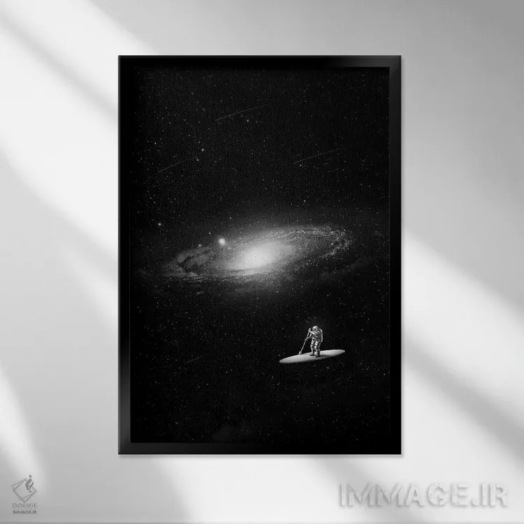 تابلو دکوراتیو آواره اثر نایس بلید - نمای قابدار مشکی