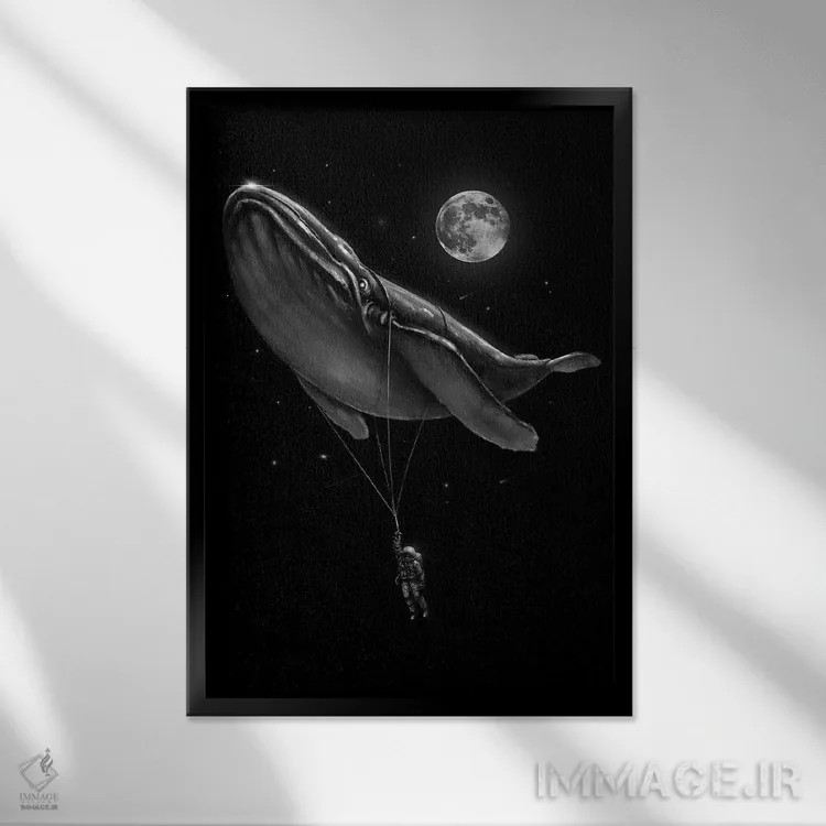 تابلو دکوراتیو سوار شدن اثر نایس بلید - نمای قابدار مشکی