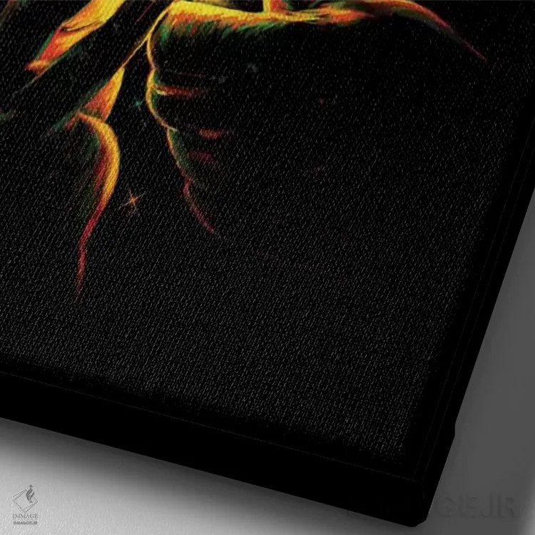 تابلو دکوراتیو روشنش کن! اثر نایس بلید - نمای نزدیک بافت بوم