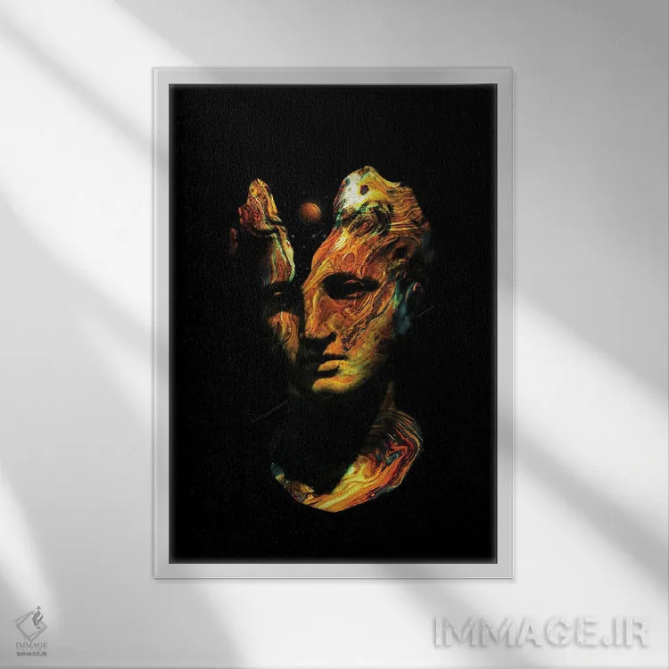 تابلو دکوراتیو خاطره شکسته ۳ اثر نایس بلید - نمای قابدار سفید