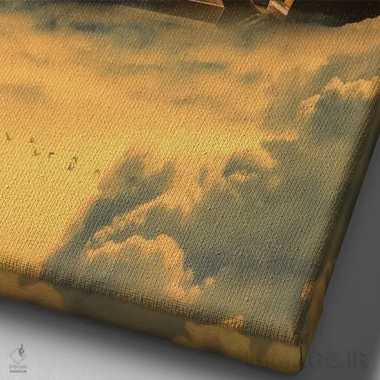 تابلو دکوراتیو واضح اثر نایس بلید - نمای نزدیک بافت بوم