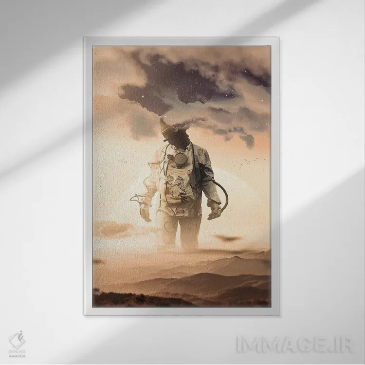 تابلو دکوراتیو Head In The Clouds,پا روی زمین، سر در ابرها اثر نایس بلید - نمای قابدار سفید