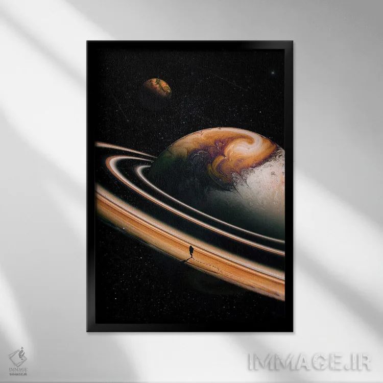 تابلو دکوراتیو سرگردانی اثر نایس بلید - نمای قابدار مشکی