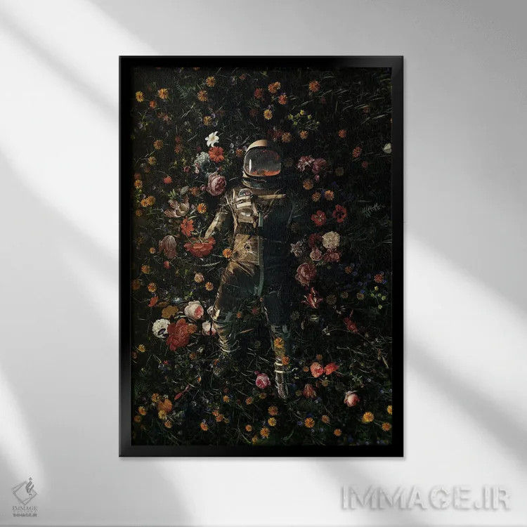 تابلو دکوراتیو لذت های باغ اثر نایس بلید - نمای قابدار مشکی