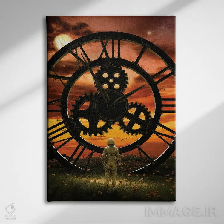 تابلو دکوراتیو زمان اثر نایس بلید - نمای روبهرو روی دیوار