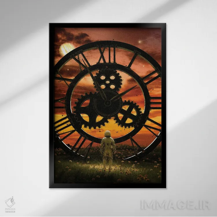 تابلو دکوراتیو زمان اثر نایس بلید - نمای قابدار مشکی