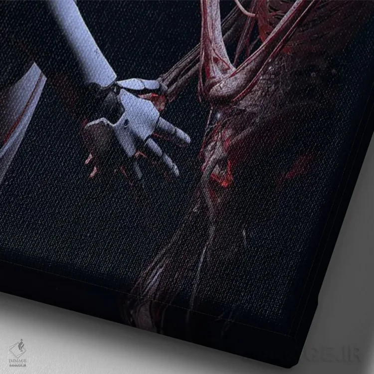 تابلو دکوراتیو عشق اثر نایس بلید - نمای نزدیک بافت بوم