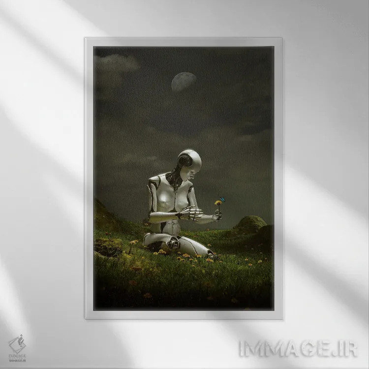 تابلو دکوراتیو آگاهی اثر نایس بلید - نمای قابدار سفید