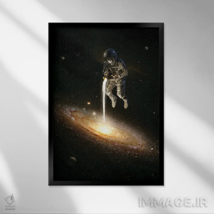 تابلو دکوراتیو راه شیری اثر نایس بلید - نمای قابدار مشکی