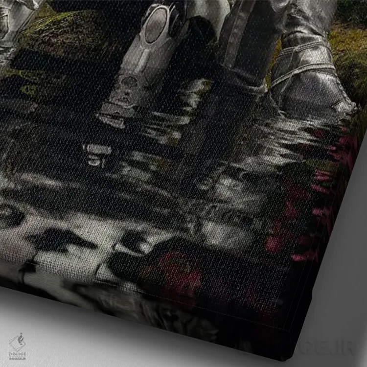 تابلو دکوراتیو پیتا اثر نایس بلید - نمای نزدیک بافت بوم