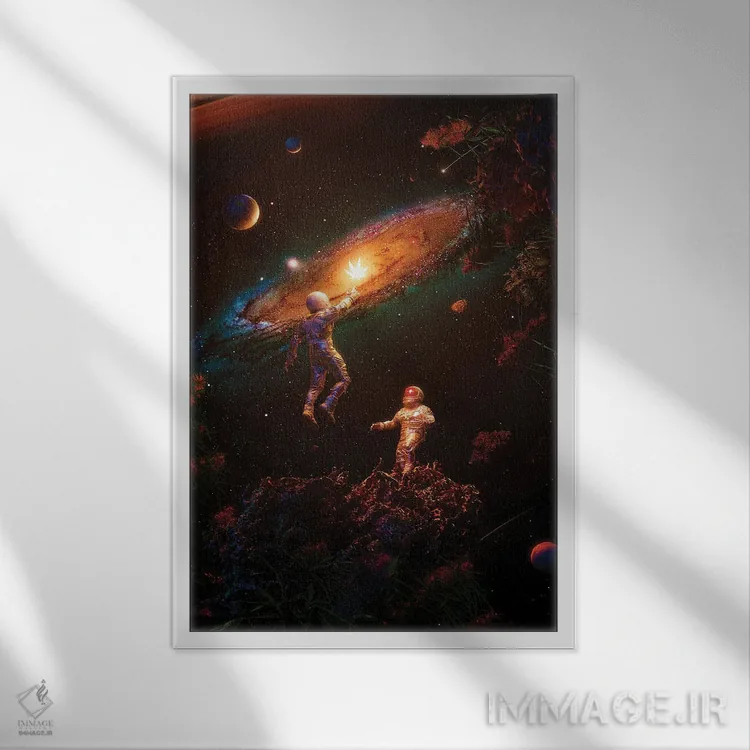 تابلو دکوراتیو دنبال نور برو اثر نایس بلید - نمای قابدار سفید