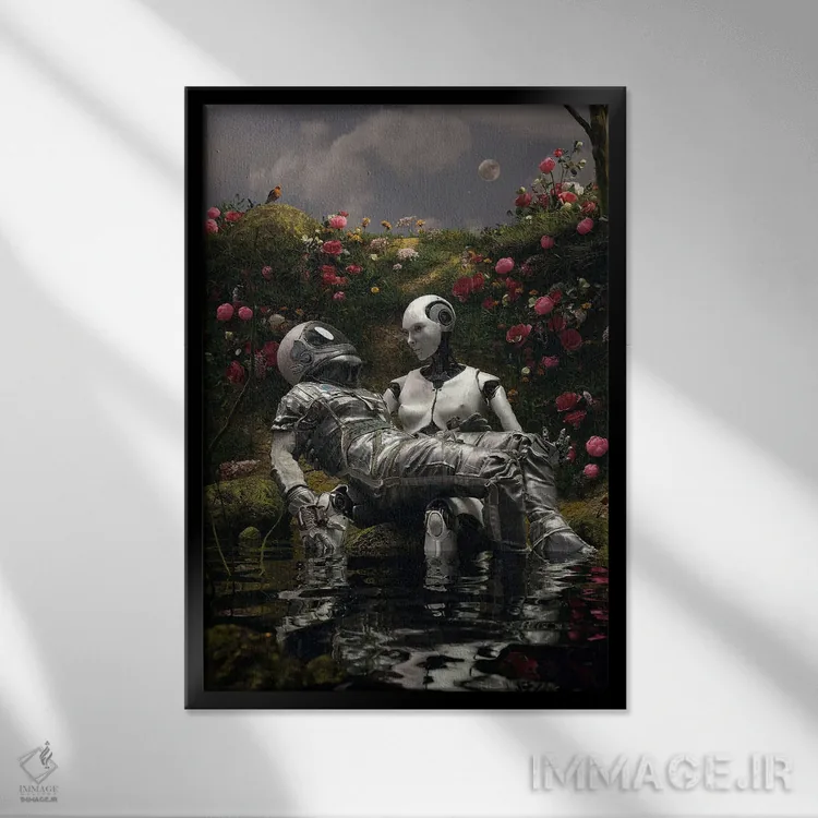 تابلو دکوراتیو پیتا اثر نایس بلید - نمای قابدار مشکی