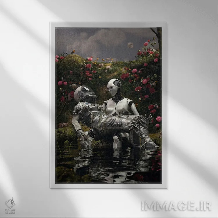 تابلو دکوراتیو پیتا اثر نایس بلید - نمای قابدار سفید