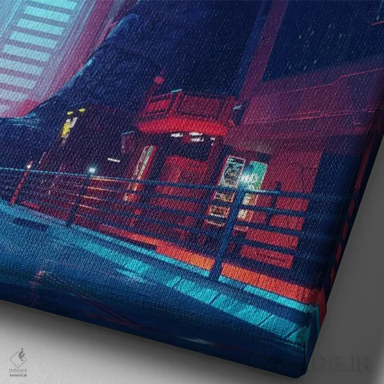 تابلو دکوراتیو دعوت اثر نایس بلید - نمای نزدیک بافت بوم