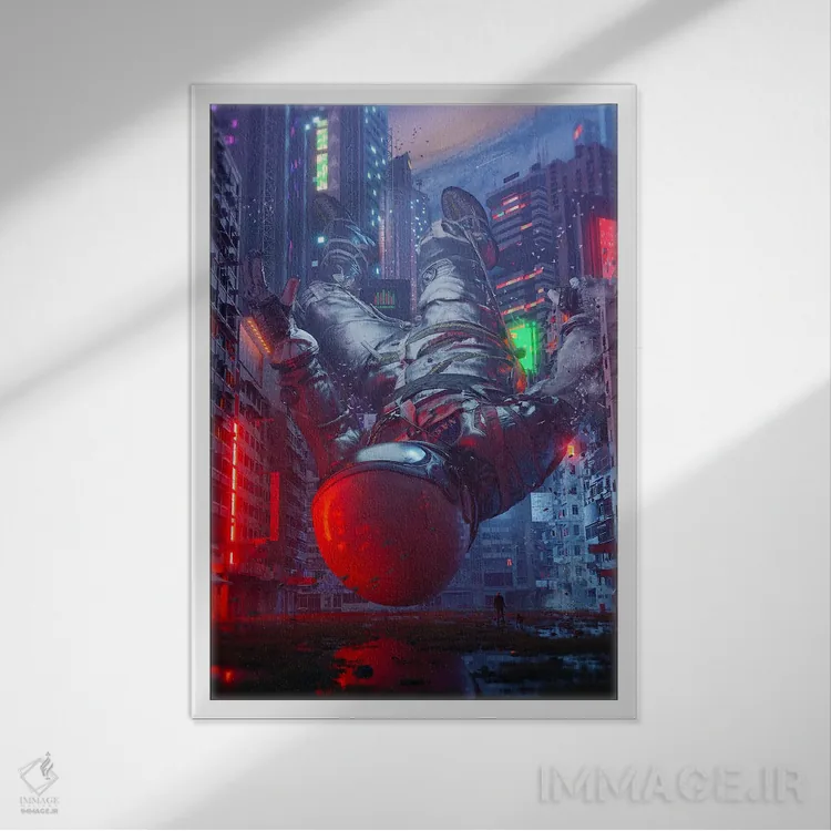 تابلو دکوراتیو بازدیدکننده اثر نایس بلید - نمای قابدار سفید