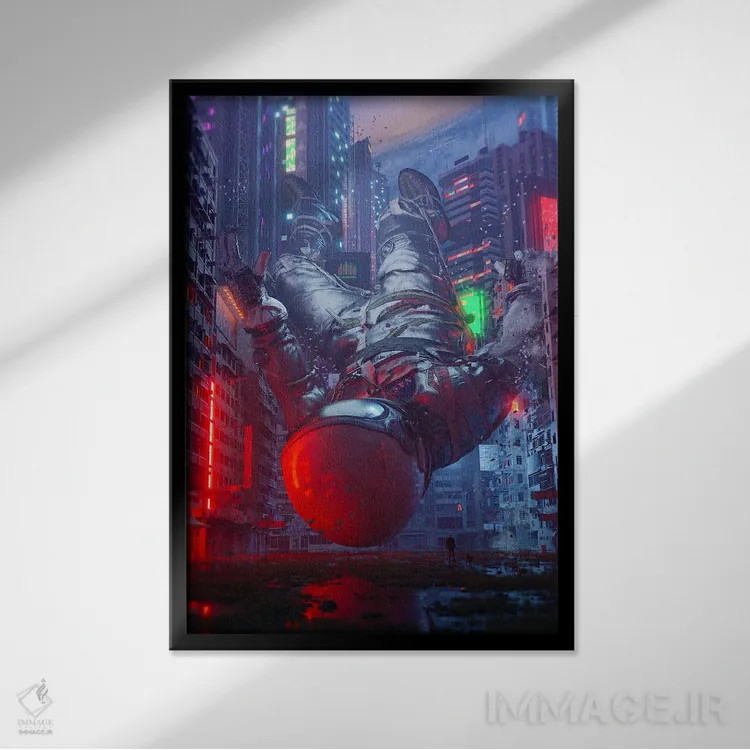 تابلو دکوراتیو بازدیدکننده اثر نایس بلید - نمای قابدار مشکی