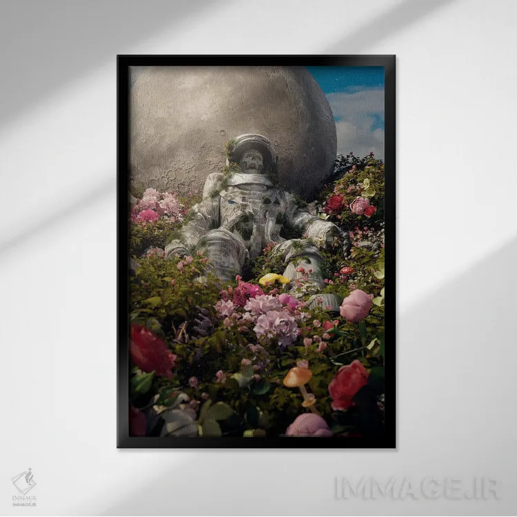 تابلو دکوراتیو آرامش جاودان اثر نایس بلید - نمای قابدار مشکی