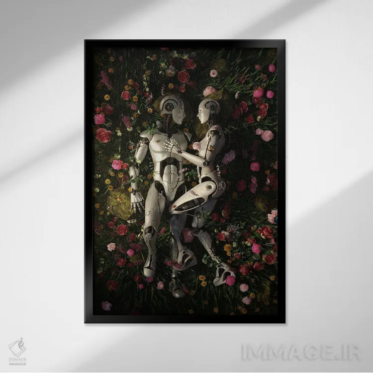 تابلو دکوراتیو لذت های باغ ۳ اثر نایس بلید - نمای قابدار مشکی