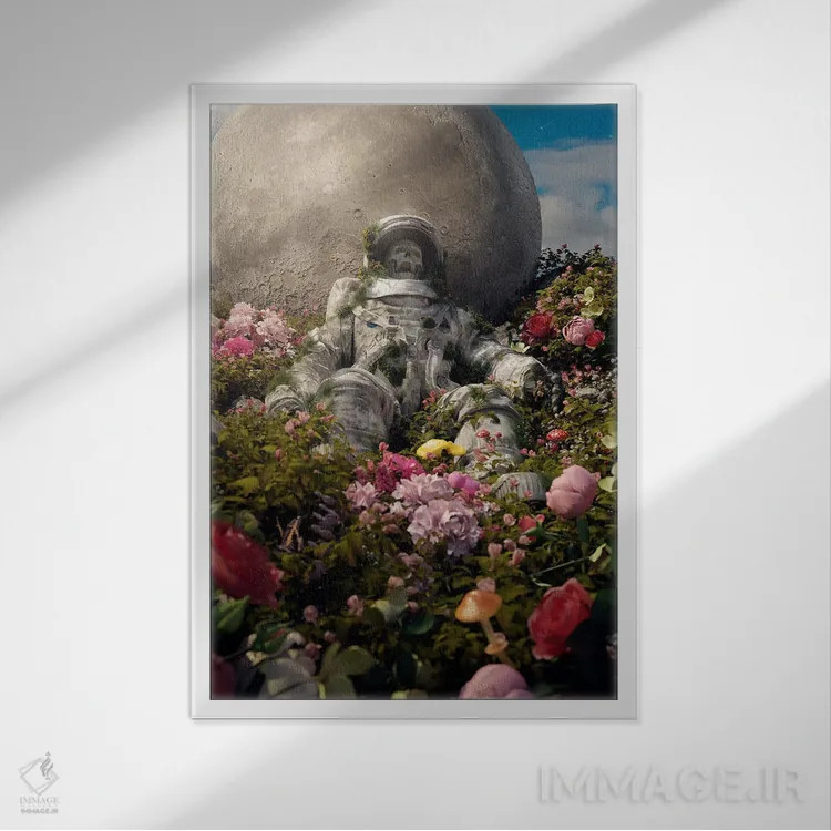 تابلو دکوراتیو آرامش جاودان اثر نایس بلید - نمای قابدار سفید