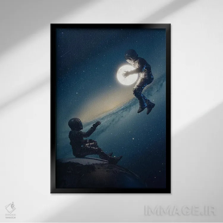 تابلو دکوراتیو لونا اثر نایس بلید - نمای قابدار مشکی