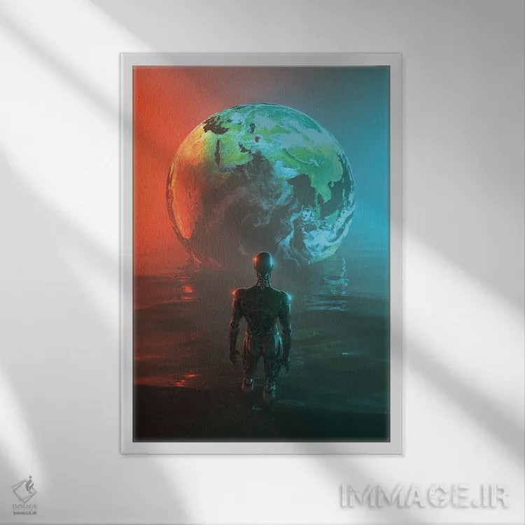 تابلو دکوراتیو بازتاب ها اثر نایس بلید - نمای قابدار سفید