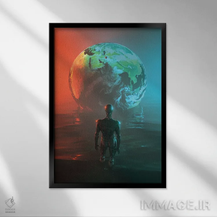 تابلو دکوراتیو بازتاب ها اثر نایس بلید - نمای قابدار مشکی