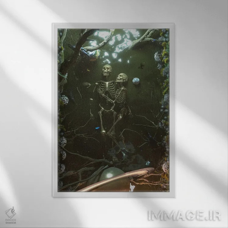 تابلو دکوراتیو زندگی پس از مرگ اثر نایس بلید - نمای قابدار سفید