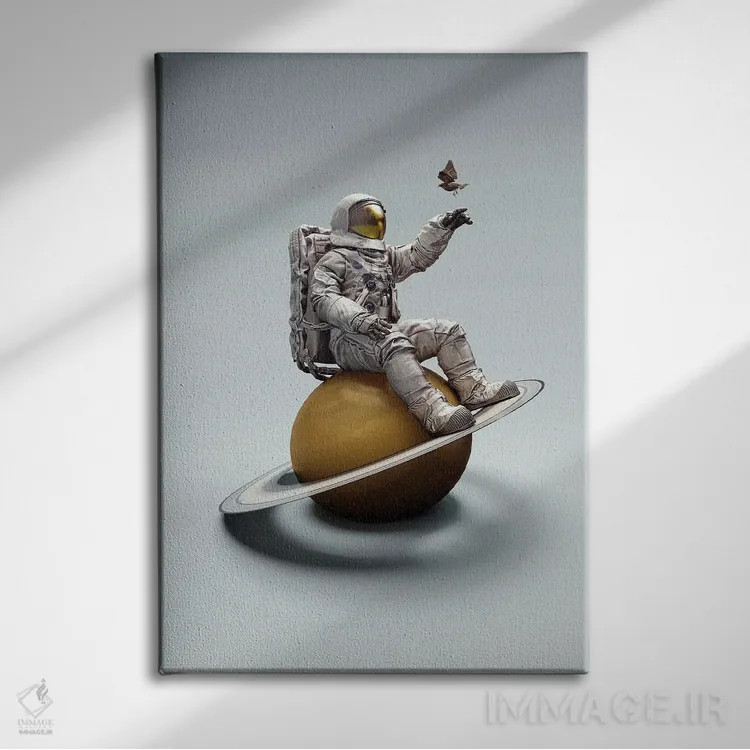 تابلو دکوراتیو سفر به زحل اثر نایس بلید - نمای روبهرو روی دیوار