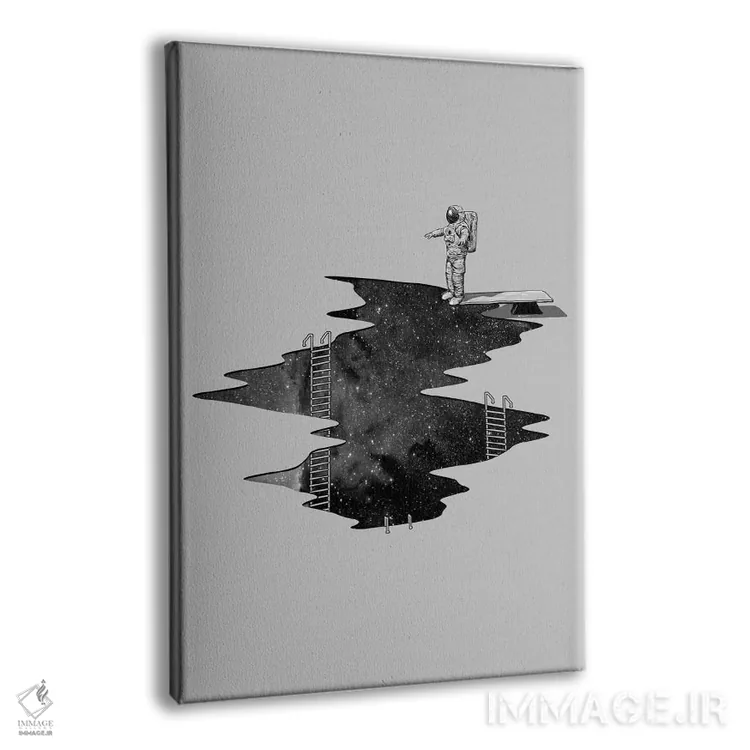 تابلو دکوراتیو شیرجه به فضا اثر نایس بلید - نمای پرسپکتیو محصول
