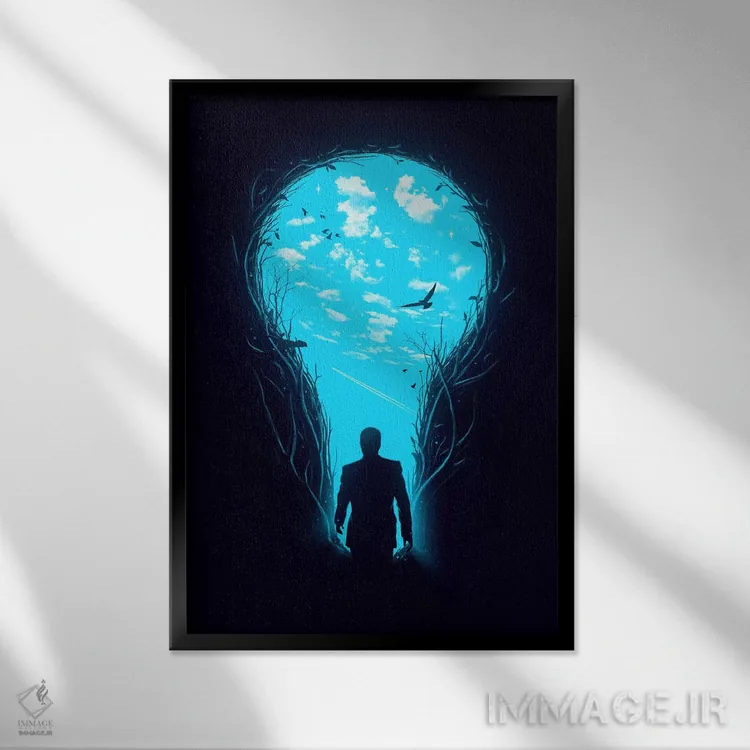 تابلو دکوراتیو روی روشن اثر نایس بلید - نمای قابدار مشکی