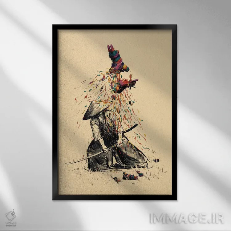 تابلو دکوراتیو تمرین هدف گیری اثر نایس بلید - نمای قابدار مشکی