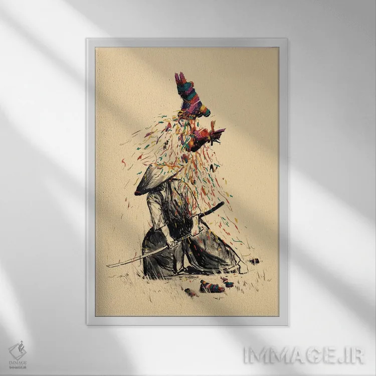 تابلو دکوراتیو تمرین هدف گیری اثر نایس بلید - نمای قابدار سفید