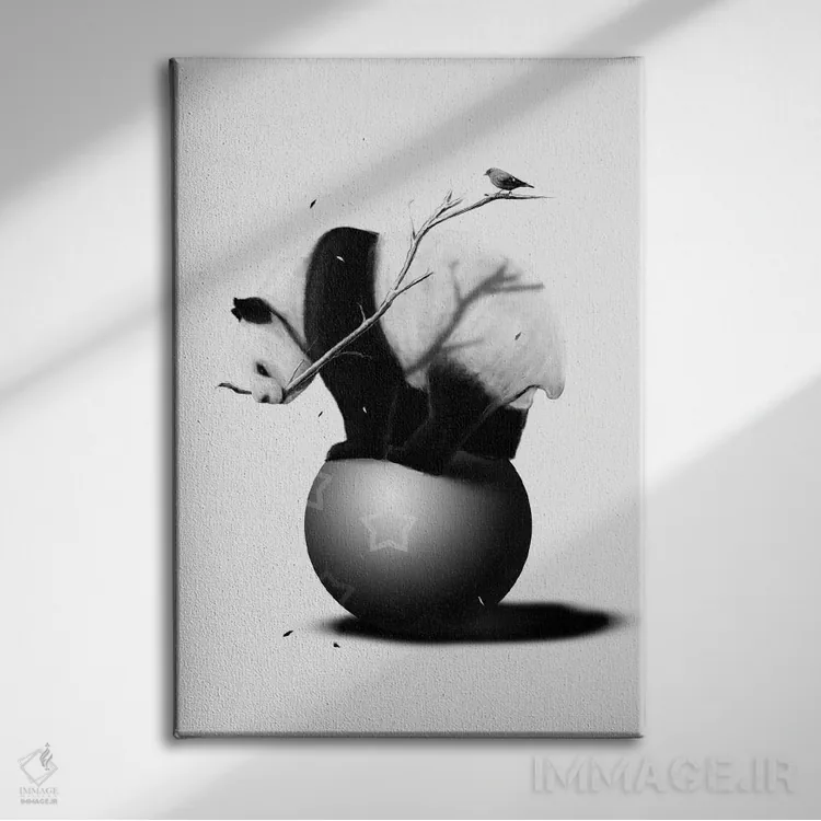 تابلو دکوراتیو تعادل اثر نایس بلید - نمای روبهرو روی دیوار