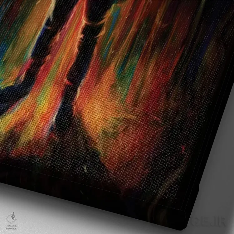 تابلو دکوراتیو فرمانده شامپانزه اثر نایس بلید - نمای نزدیک بافت بوم