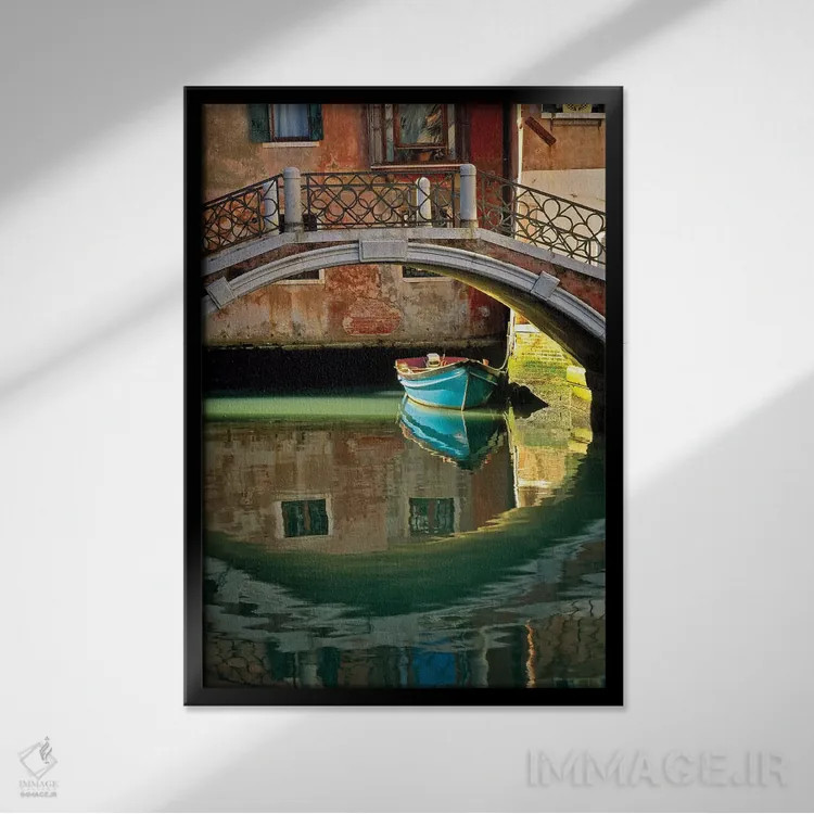 تابلو دکوراتیو Venice, Italy,فرار کازانووا، ونیز، ایتالیا اثر جیم نیلسن - نمای قابدار مشکی