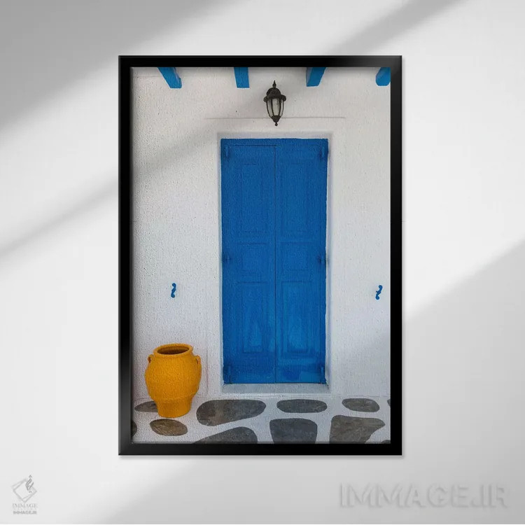 تابلو دکوراتیو Mykonos, Greece I,خانه سرگرمی، میکونوس، یونان ۱ اثر جیم نیلسن - نمای قابدار مشکی