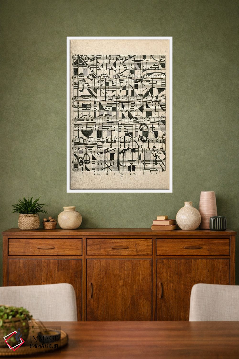 تابلو انتزاعی یادداشت های گرافیکی اثر نیکی گالا پون - D1W