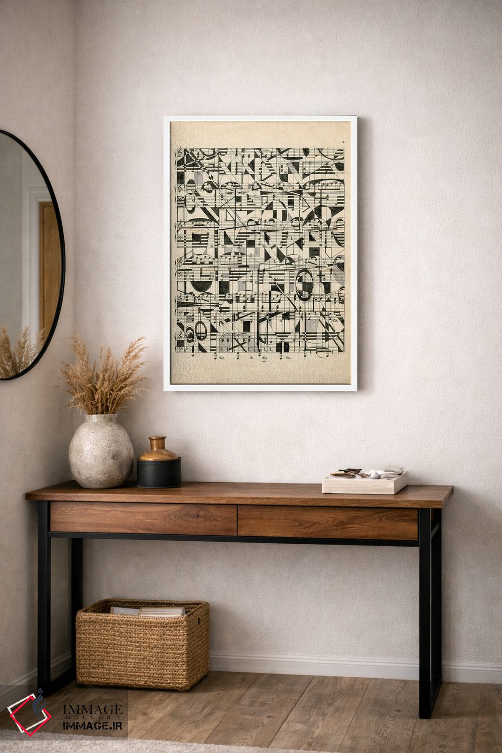 تابلو انتزاعی یادداشت های گرافیکی اثر نیکی گالا پون - D3W