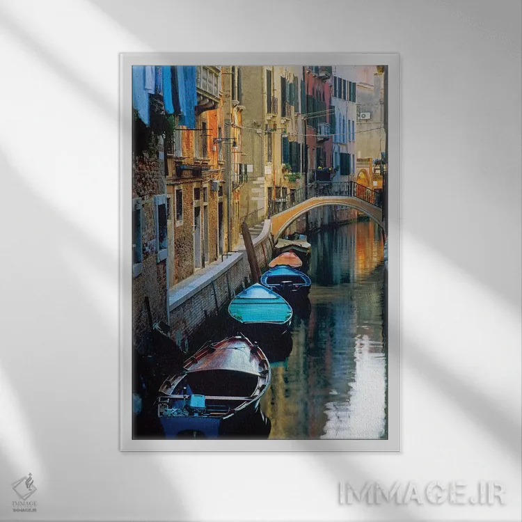 تابلو دکوراتیو Venice, Italy,عصر تنبل، ونیز، ایتالیا اثر جیم نیلسن - نمای قابدار سفید